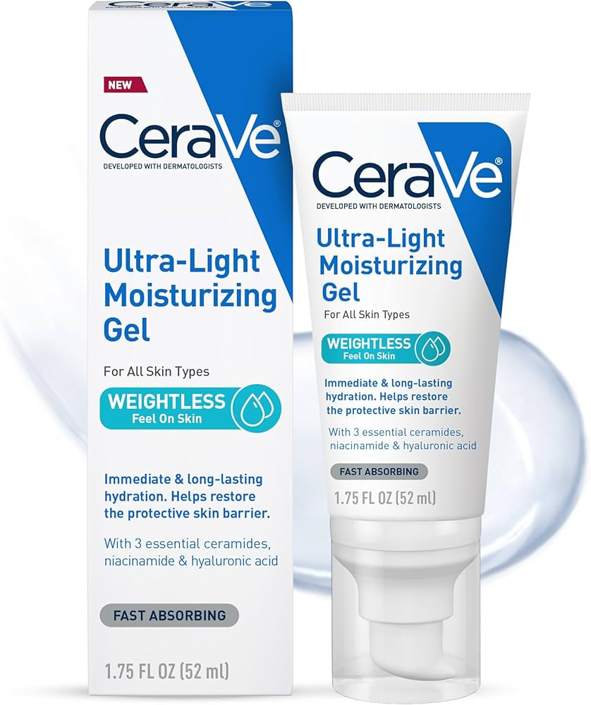 CeraVe Ultra-Light Moisturizing Gel, Hydrating Gel Face Moisturizer For Men & For Women with Cera... | Amazon (US)
