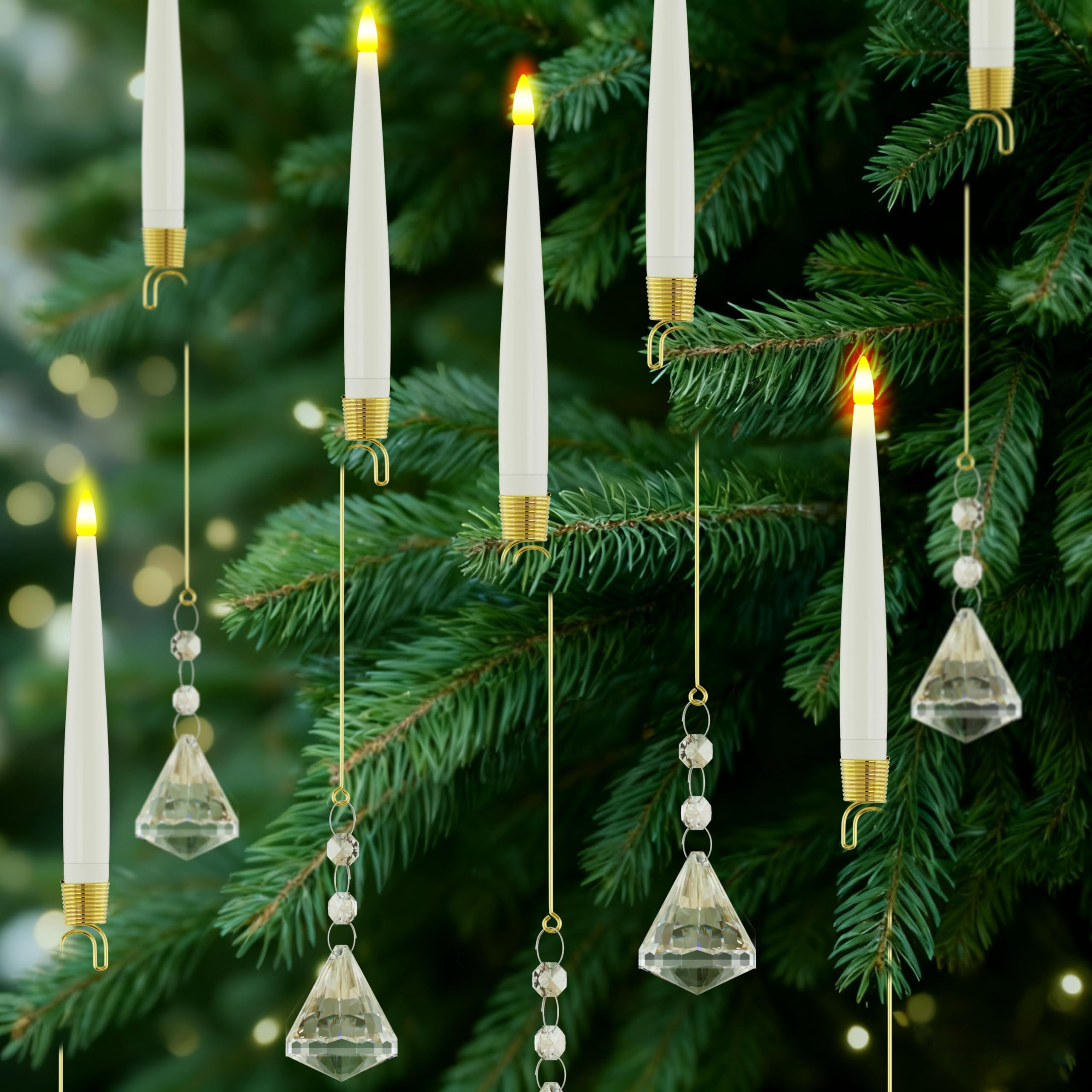 Flameless Christmas Tree Candles with Remote, 10 Pack Battery Operated LED Candles with Suction C... | Amazon (US)