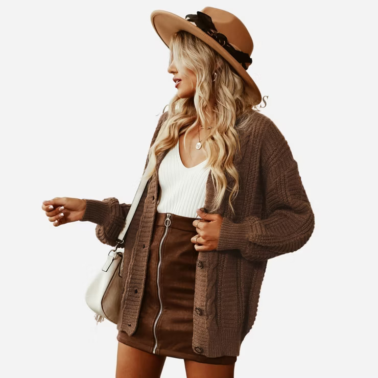 Women's Cable Knit Buttoned Oversized Cardigan - Cupshe | Target