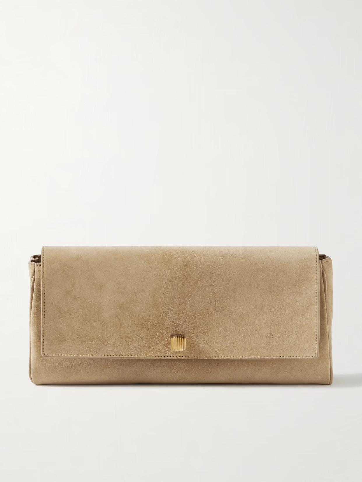 KHAITE - Audrey Suede Clutch - Neutrals | NET-A-PORTER (US)