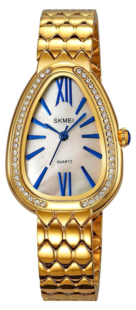 Gosasa Women's Gold Vintage Dress Watch Quartz Analog Wristwatch with Bling Rhinestones & Diamond... | Amazon (US)