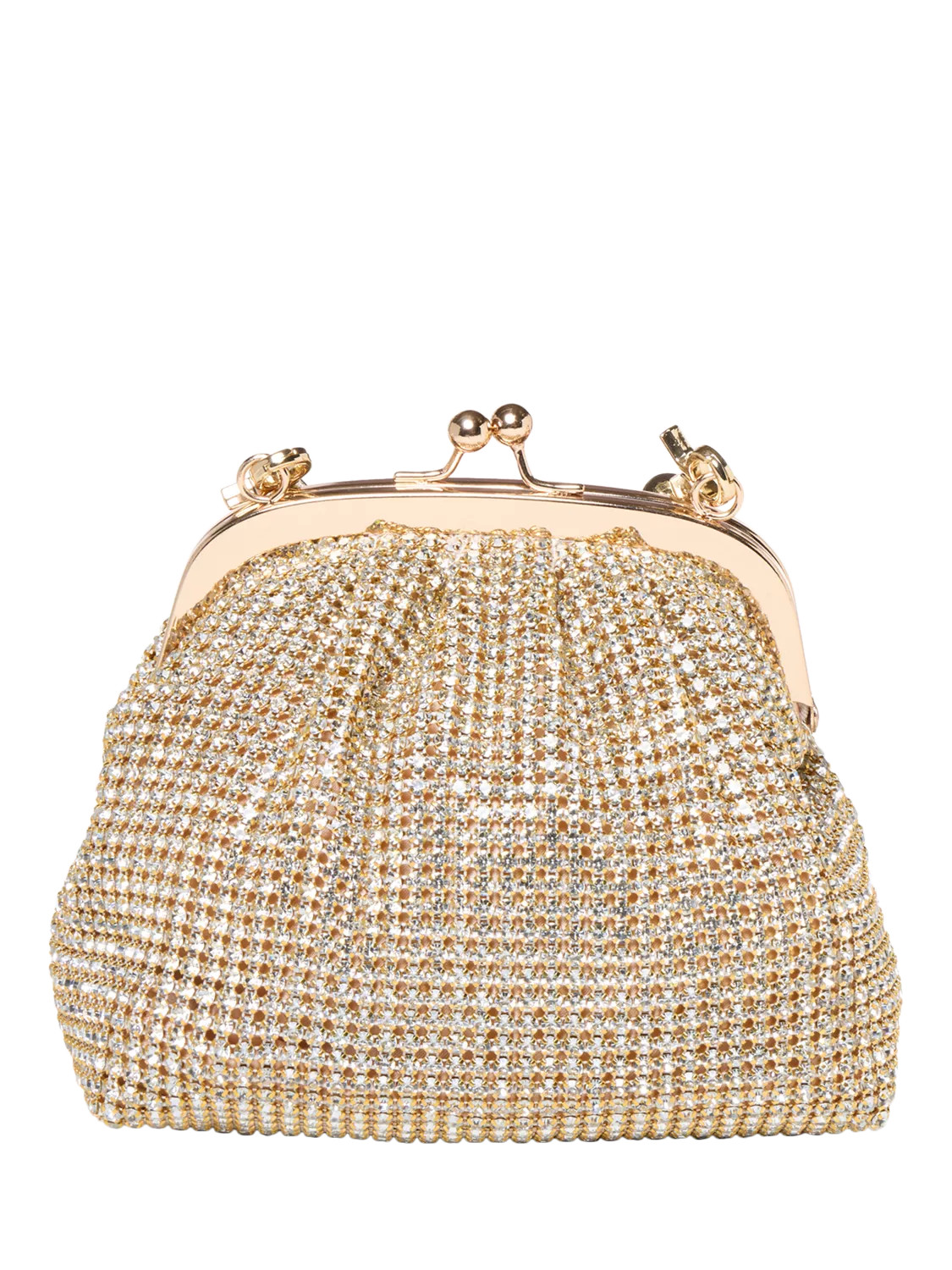 Paradox London Dorelle Diamante Top Handle Clutch Bag, Gold | John Lewis (UK)