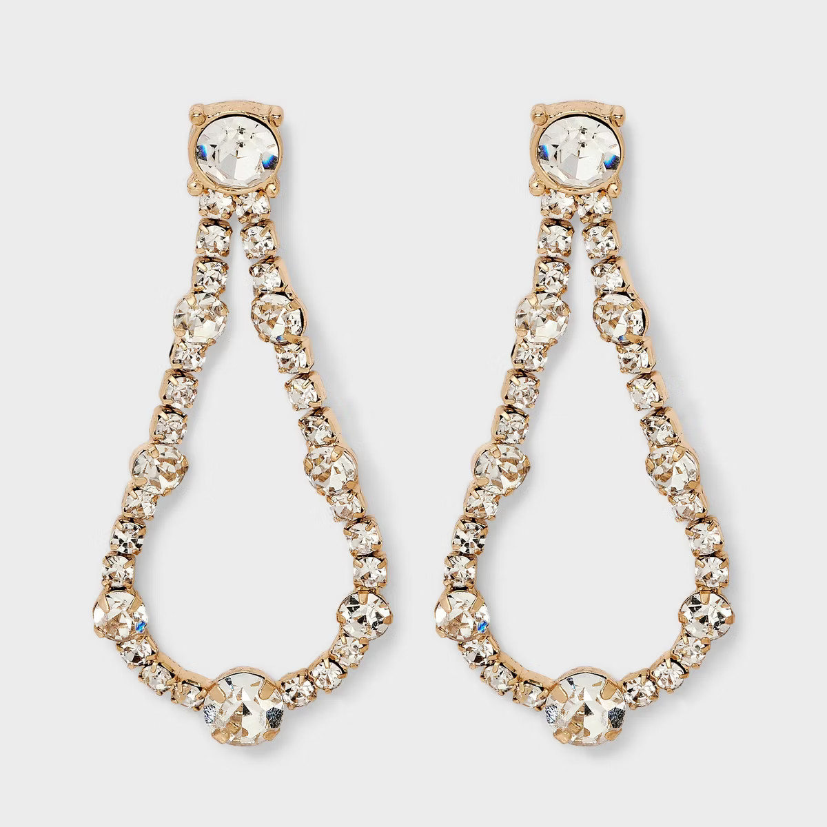 Crystal Open Teardrop Earrings - A New Day™ Gold/Clear | Target