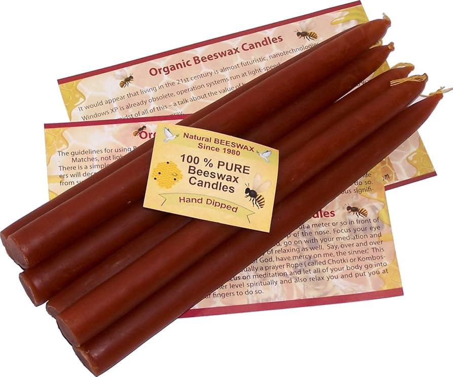 Holy Land Market 100% Beeswax 7-Hour Candles Organic Hand Made, 3/4 Inch Diameter Tappers (Set of... | Amazon (US)