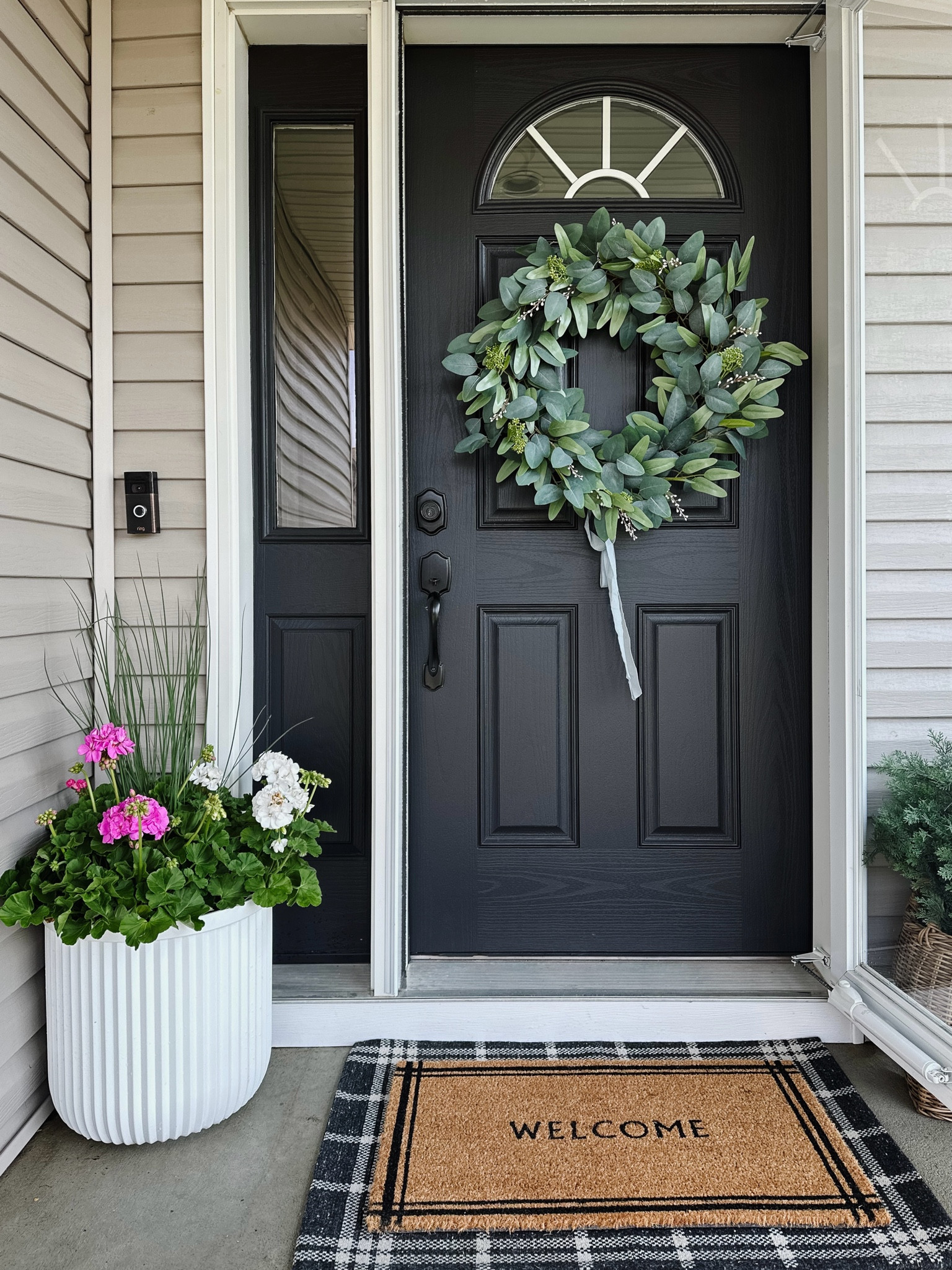 🚨restock alert🚨

The viral Walmart planter is back in stock! Fits mums perfectly for fall 😉

Summer front porch decor, large white fluted pot, layered doormats, welcome mat, plaid doormat, door wreath, summer door wreath, wreath with ribbon, black front door, wicker basket, faux cedar bush, Walmart fine, Amazon find, target find 

#LTKSeasonal #LTKHome #LTKStyleTip