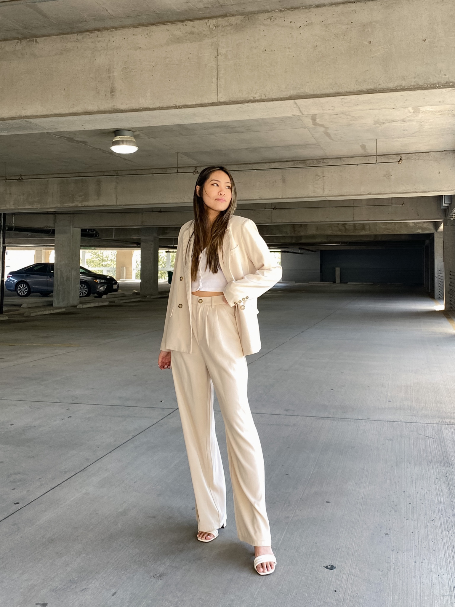 Minimal style, blazer and pants set, work outfit, matching set, cream blazer, wide leg pants, cream pants, beige outfit, neutral outfit, business outfit, business attire

#LTKworkwear #LTKstyletip