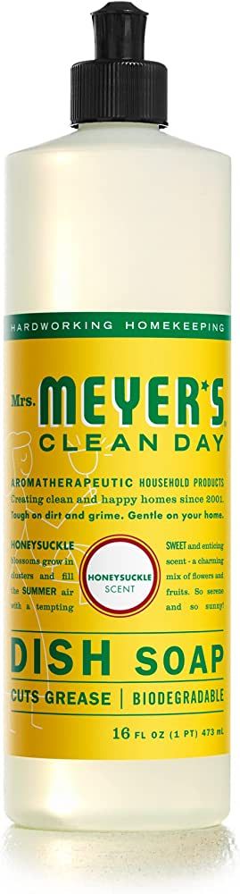 Mrs. Meyer's Liquid Dish Soap, Biodegradable Formula, Honeysuckle, 16 fl. oz | Amazon (US)