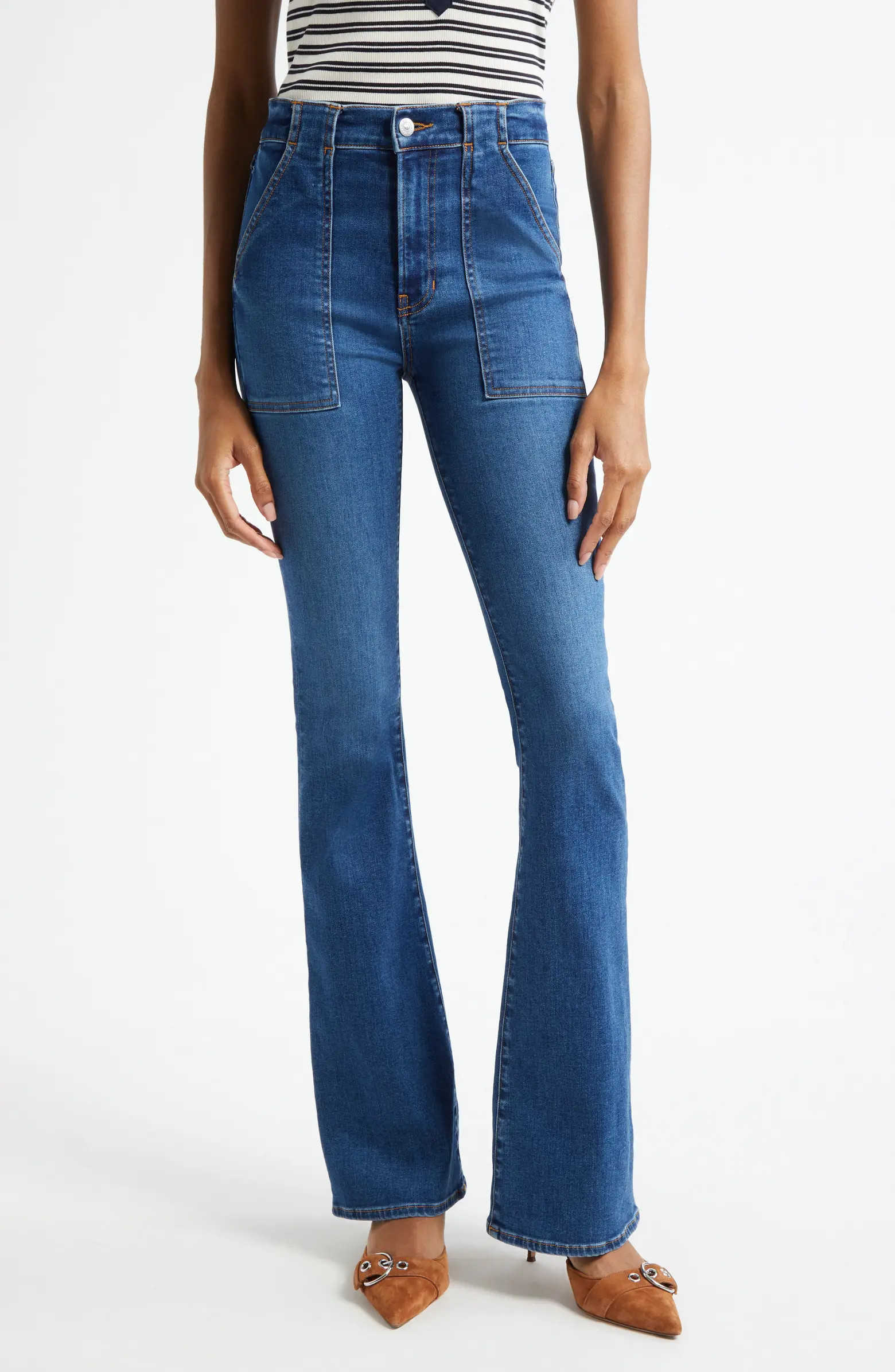 Veronica Beard Beverly High Waist Skinny Flare Jeans | Nordstrom | Nordstrom