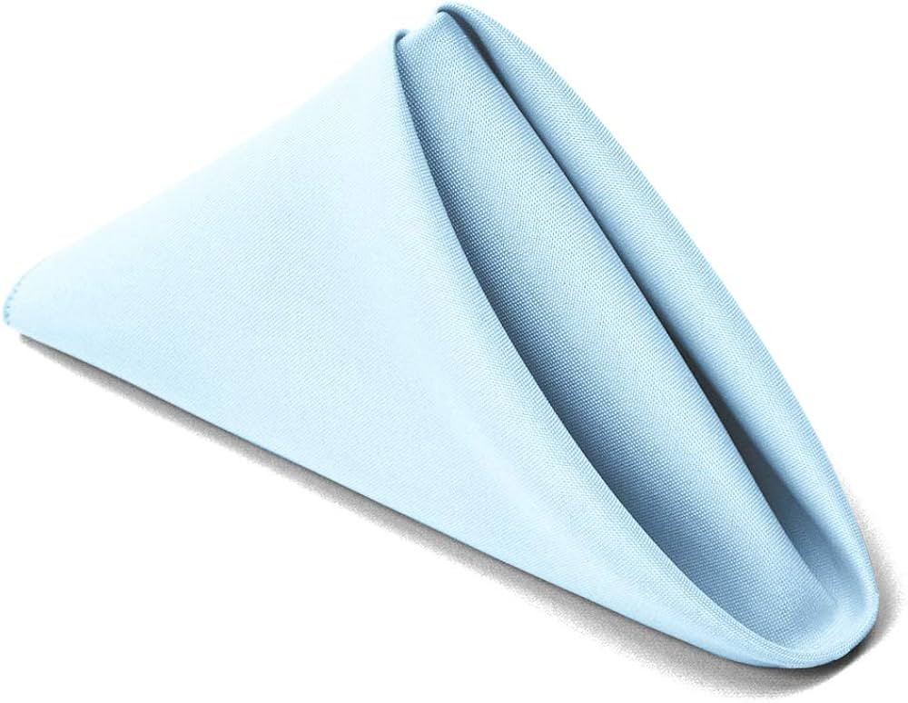 TableLinensforLess 17"x17" Polyester Cloth Napkins, Set of 6 (Baby Blue) | Easy-Care, No-Iron Fin... | Amazon (US)