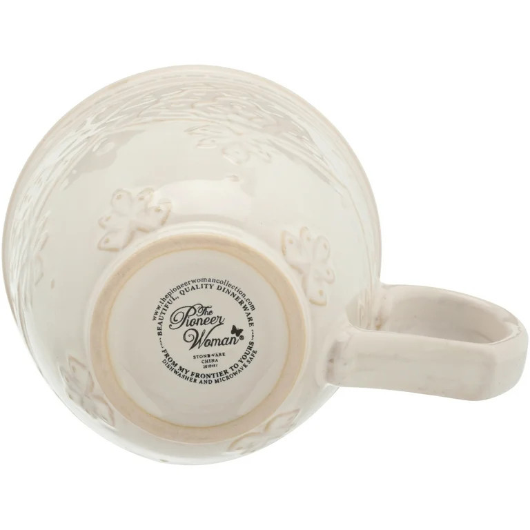 The Pioneer Woman Farmhouse Lace 4-Piece 17-Ounce Mug Set, Off White | Walmart (US)