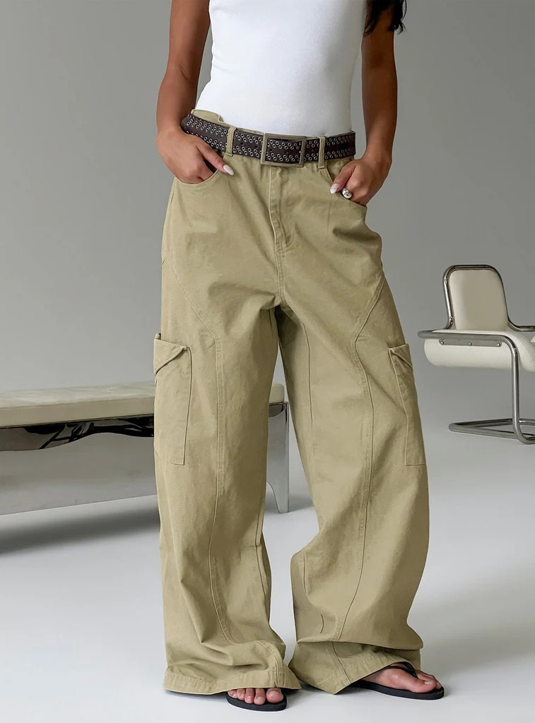 Sylene Pocket Detail Cargo Pants Khaki | Princess Polly AU