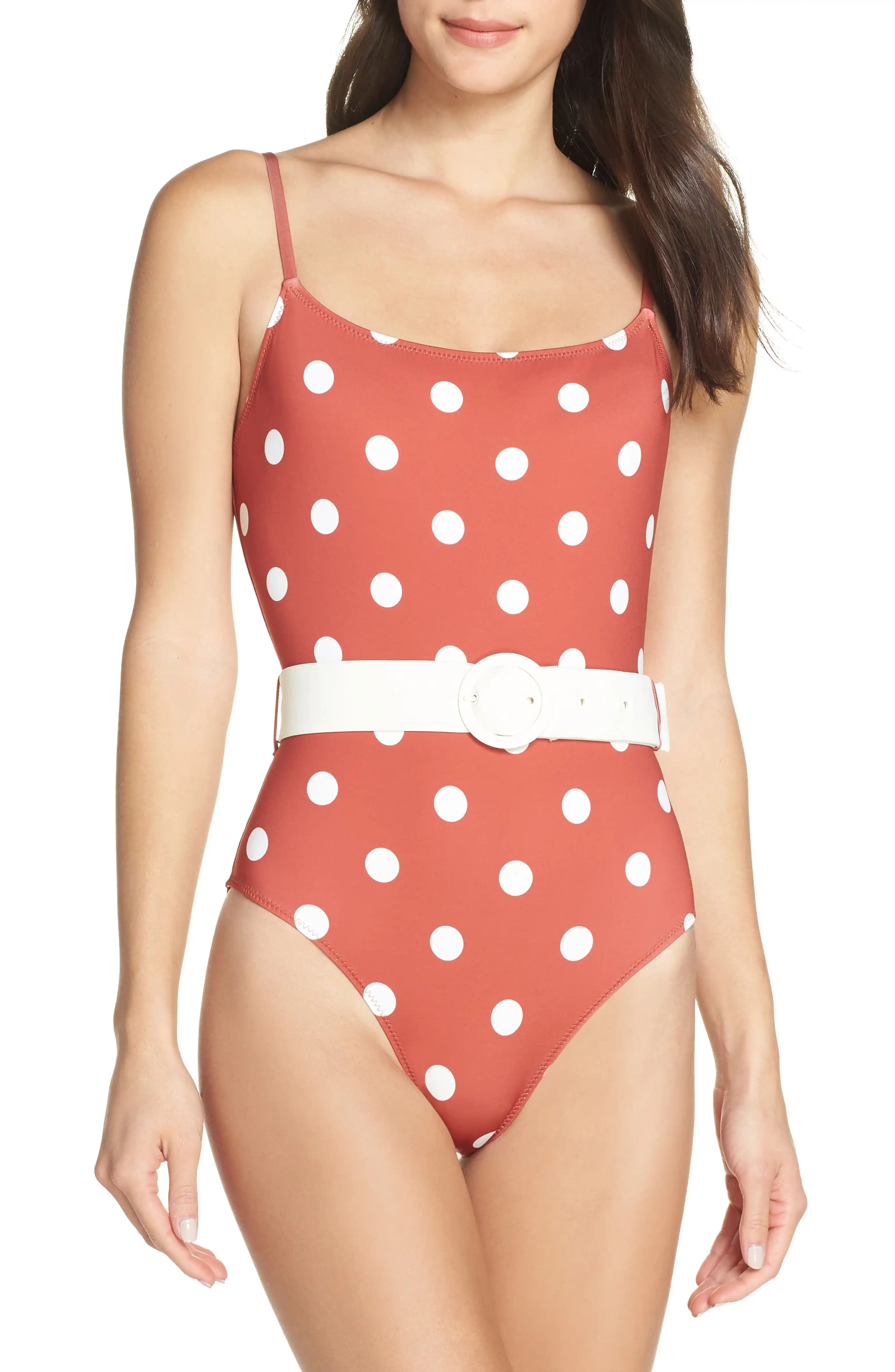 The Nina Belted One-Piece Swimsuit | Nordstrom