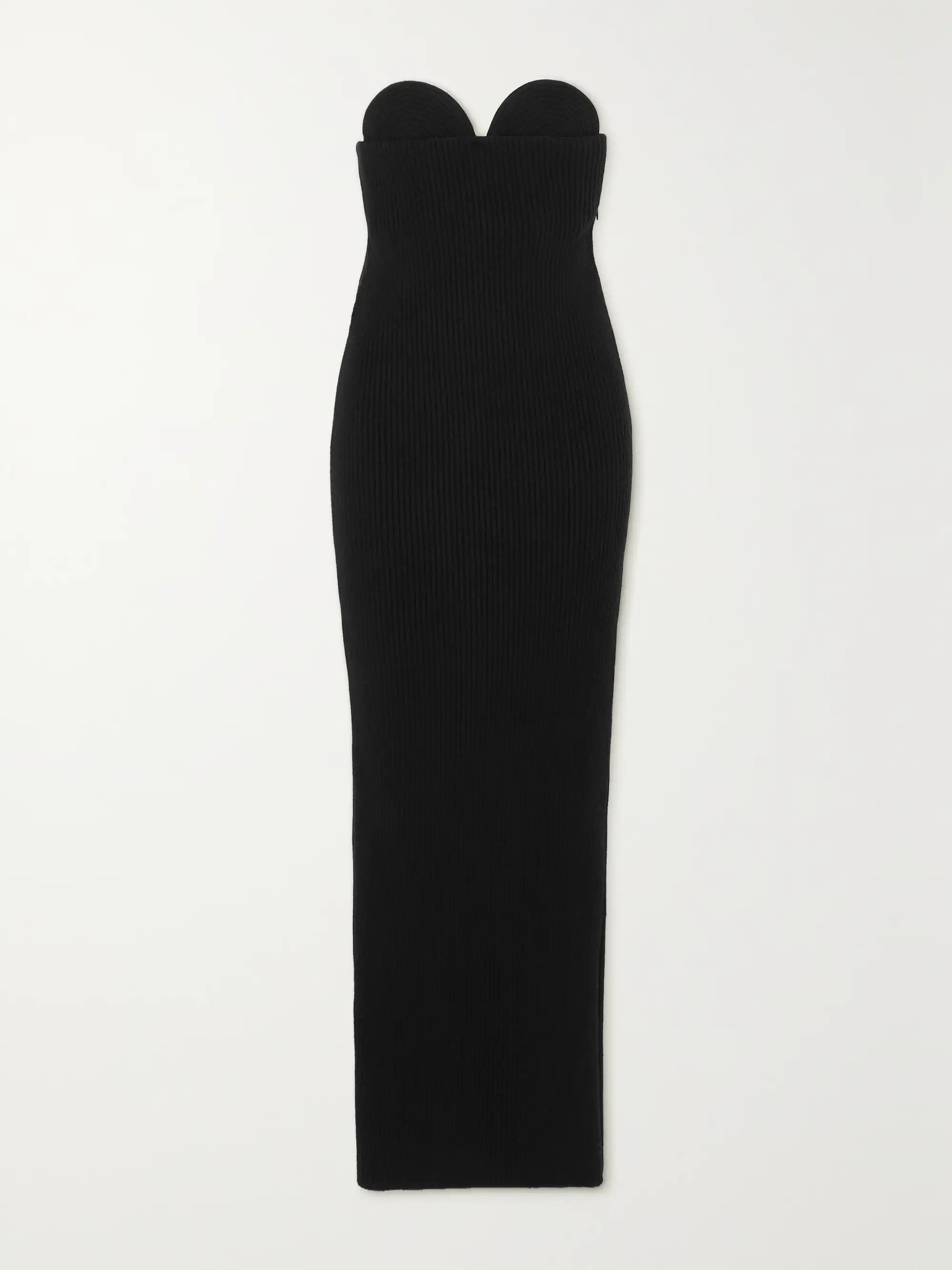 Strapless cutout ribbed wool-blend maxi dress | NET-A-PORTER (US)
