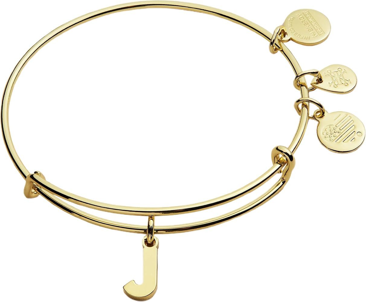 Alex and Ani Expandable Bangle for Women, Initials A to Z Letter Charms, Shiny Finish, 2 to 3.5 i... | Amazon (US)
