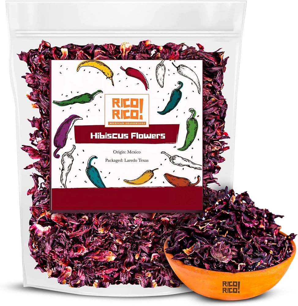 RICO RICO Dried Hibiscus Flowers 4 oz, Great For Hibiscus Tea, Jamaica Tea - 100% Natural Hibiscu... | Amazon (US)