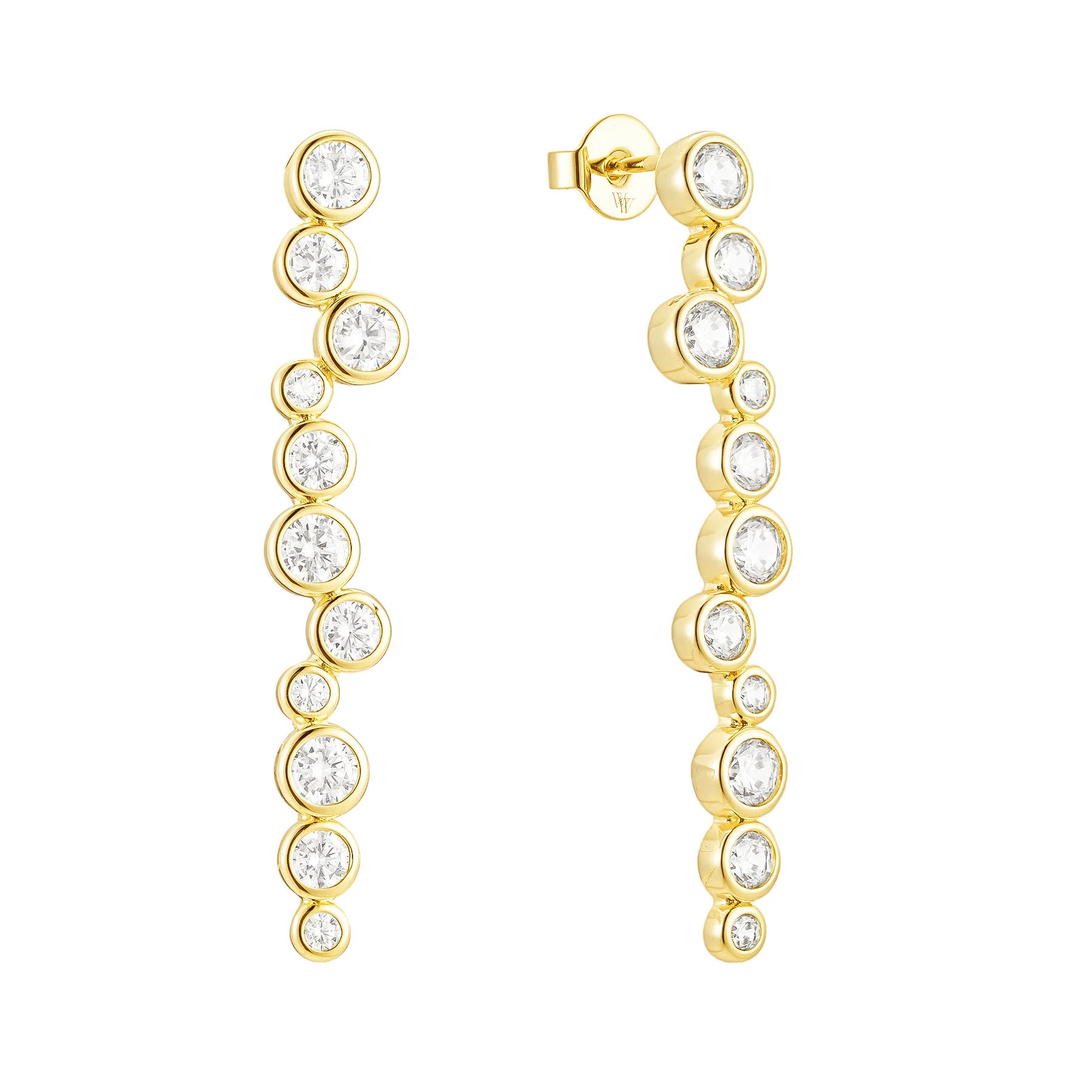 BEZEL TENNIS EARRINGS | WAAWEES