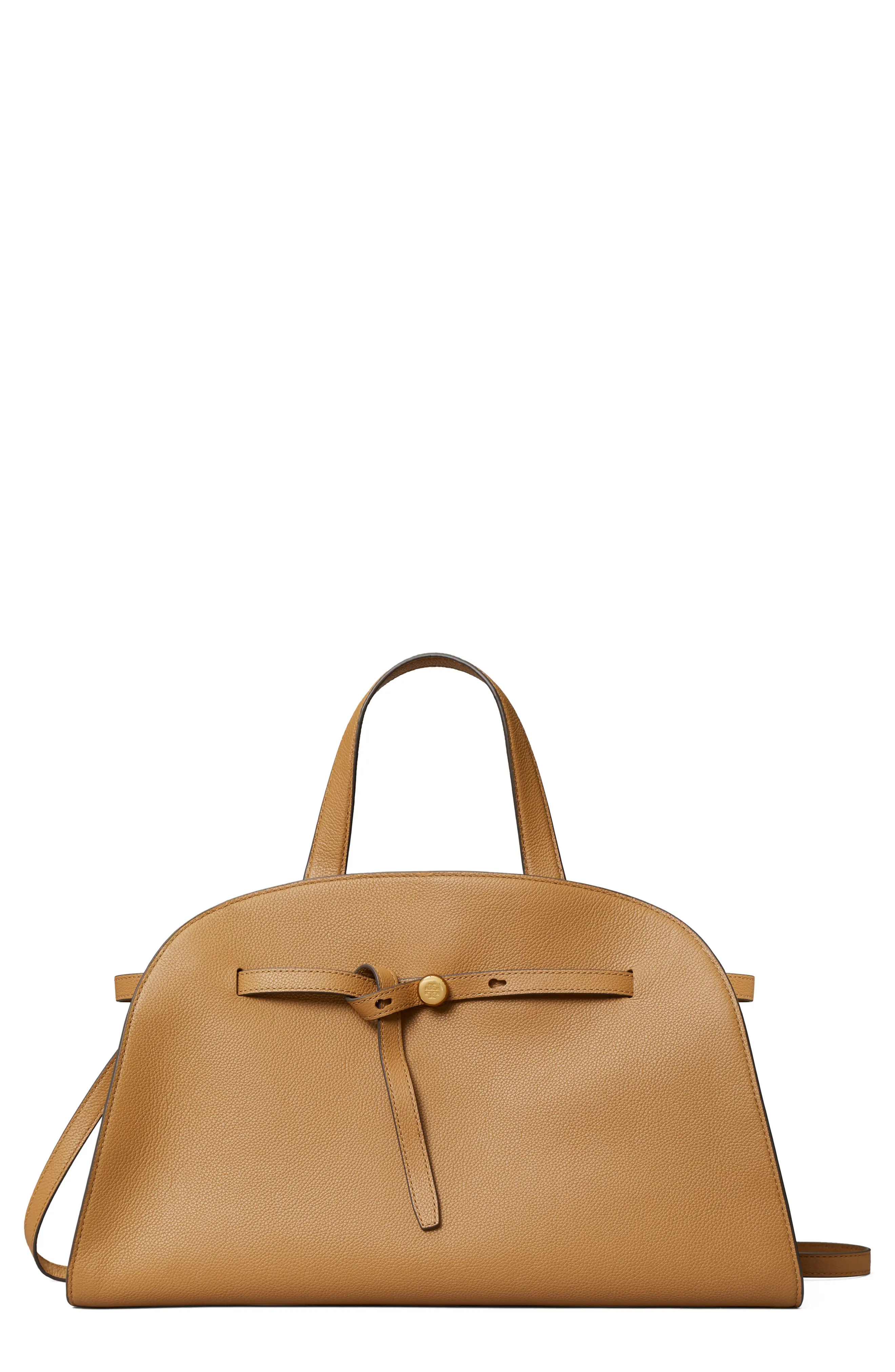 Tory Burch Romy Bauletto Leather Satchel in Leccio at Nordstrom | Nordstrom