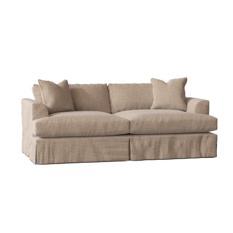 Lucia 93'' Recessed Arm Slipcovered Sofa with Reversible Cushions | Wayfair Professional