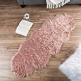 Sheepskin Throw Rug Faux Fur 2x5-Foot High Pile Runner Â– Soft and Plush Mat for Bedroom, Kitchen, B | Amazon (US)