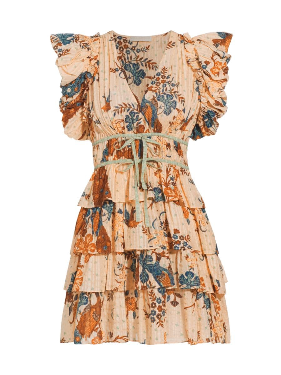 Marni Floral Ruffled Minidress | Saks Fifth Avenue