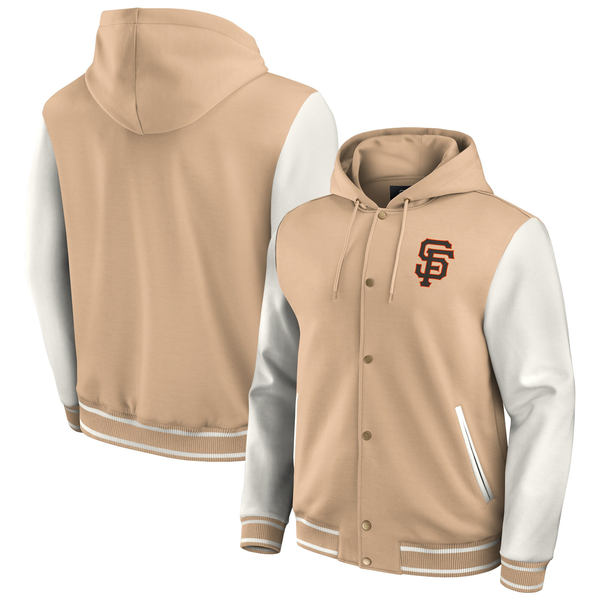 Men's San Francisco Giants Darius Rucker Collection by Fanatics Khaki Tri-Blend Full-Snap Hoodie ... | MLB Shop
