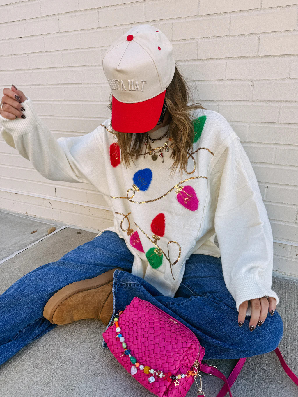 string of lights sweater | Etta & East