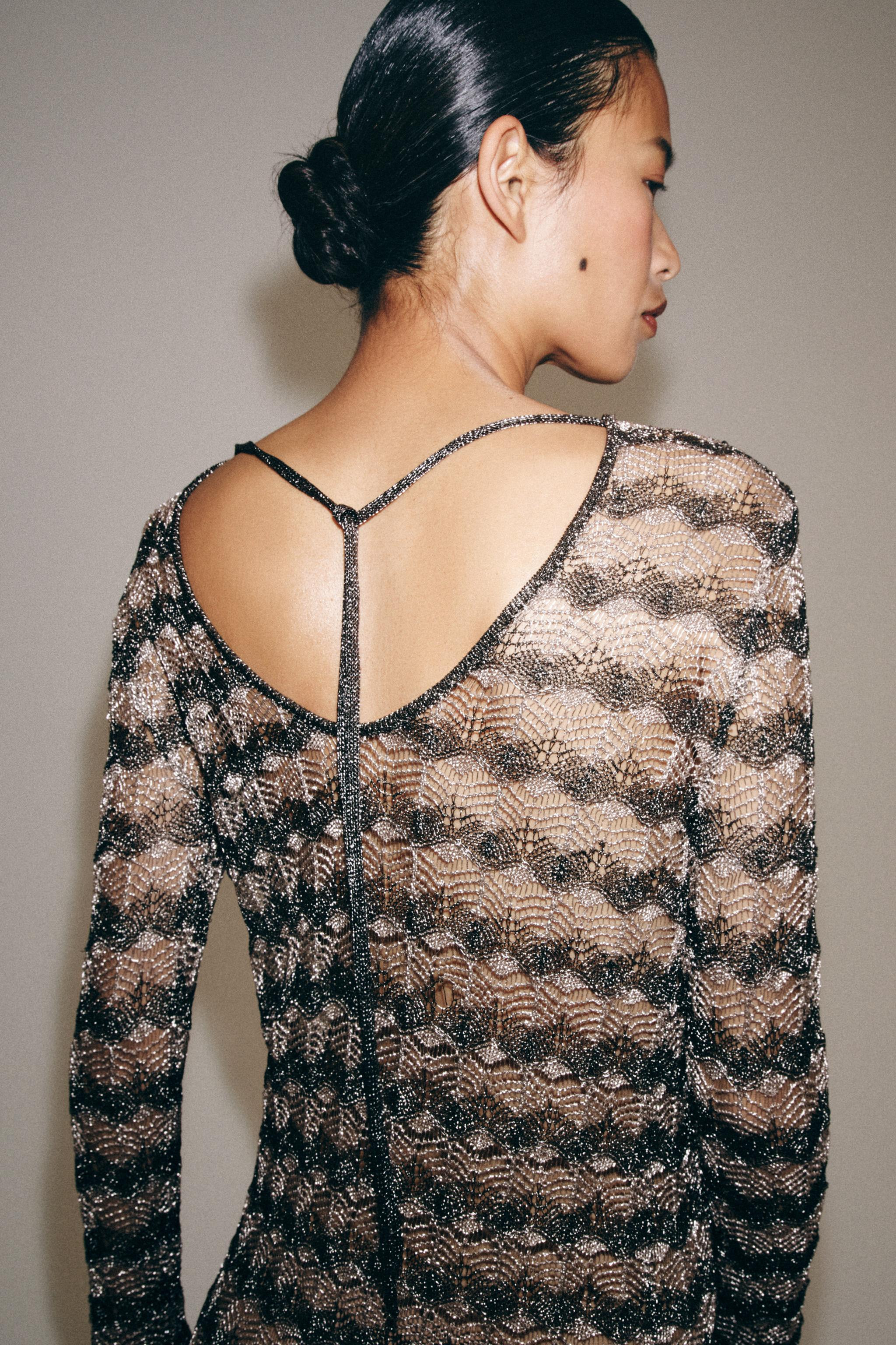 METALLIC THREAD OPEN-KNIT MINI DRESS | Zara US