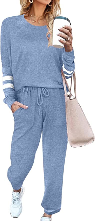 Ekouaer Sweatsuits Womens Loungewear Set Tracksuit Long Sleeve Pajamas Set with Pockets 2 Piece O... | Amazon (US)