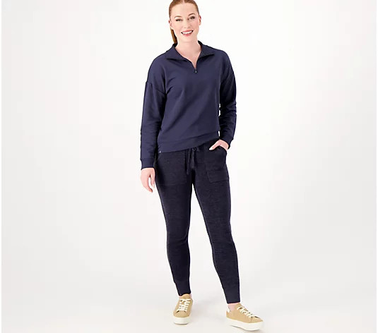Barefoot Dreams MC Half Zip Pullover with CozyChic Ultra Lite Joggers - QVC.com | QVC