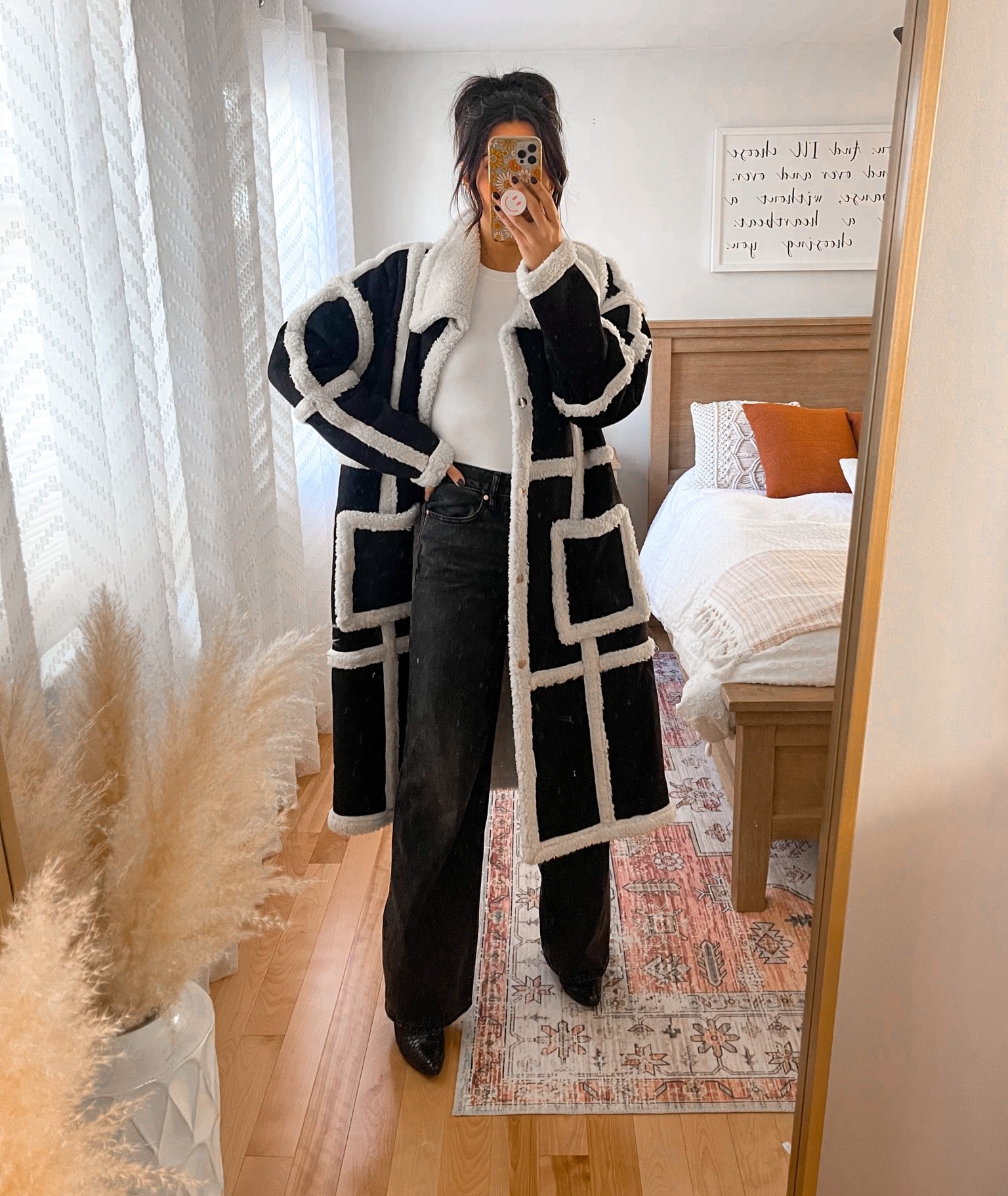 Shearling black and white long winter coat… on MAJOR SALE using code LTK15 to stack! (Wearing size 6) 

#LTKSeasonal #LTKsalealert #LTKstyletip