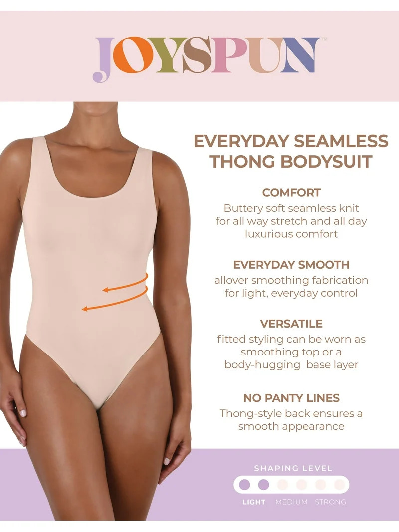 Joyspun Women's Everyday Seamless Bodysuit, Sizes S-3XL | Walmart (US)