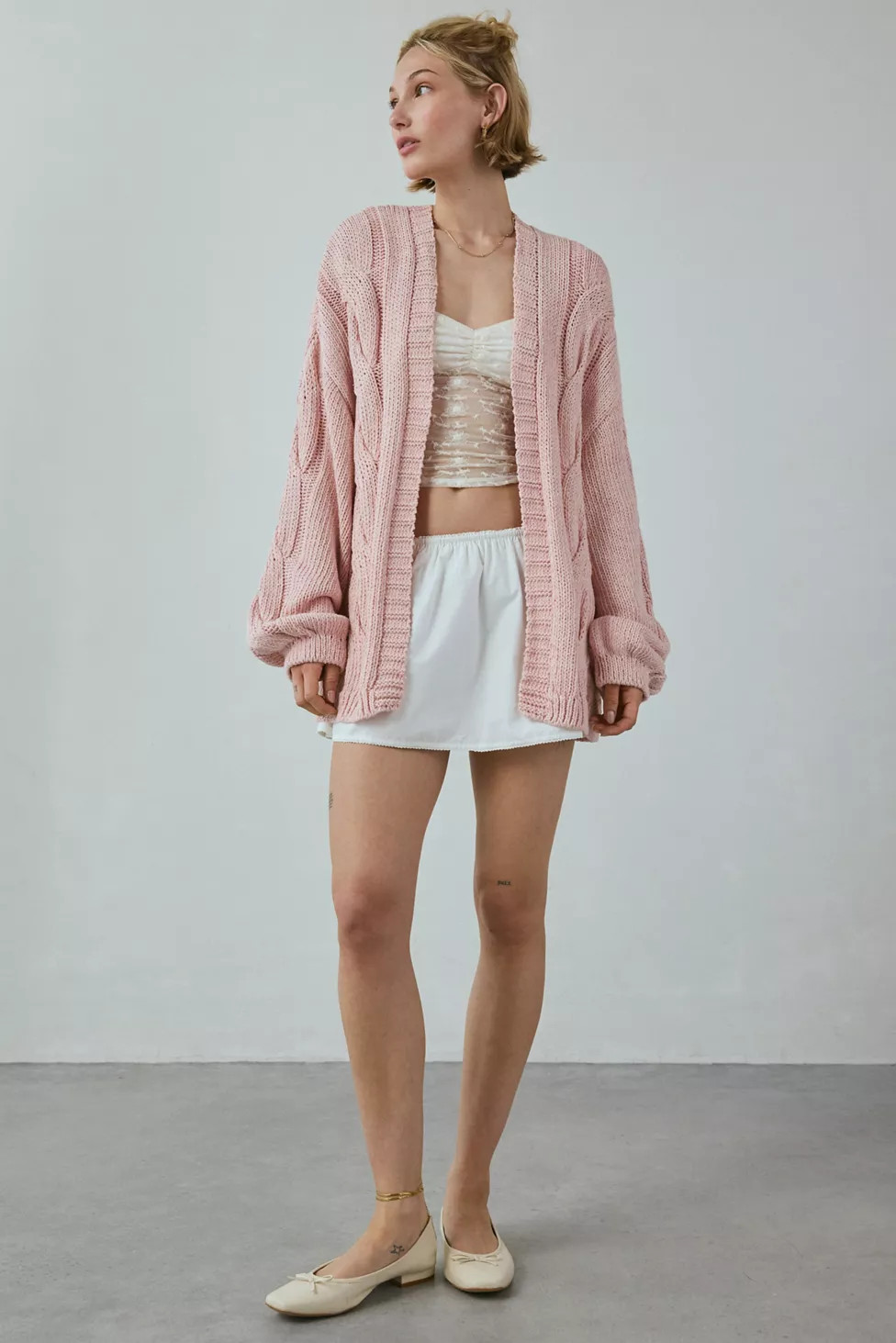 BDG Skylar Oversized Cable Knit Cardigan | Urban Outfitters (US and RoW)