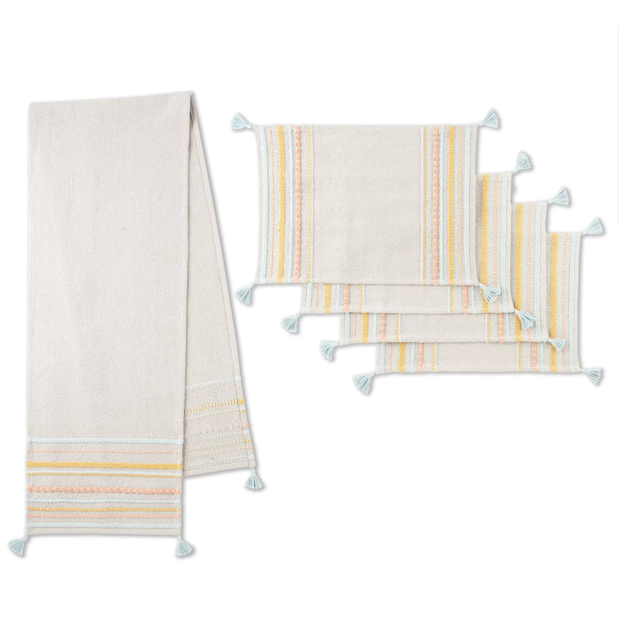 Wanda June Home Stripe Runner and 4 Piece Placemat Set by Miranda Lambert, Multi, 14"x72"x 14"x19... | Walmart (US)