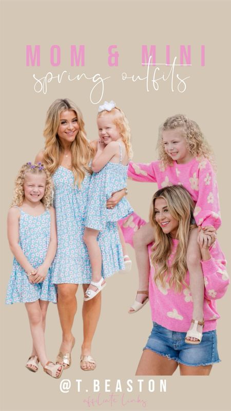 Mom and mini matching spring outfits! Love these fun colors for the spring. The dress is so flattering and I love these flower sweater too! 

#LTKkids #LTKSeasonal #LTKfamily