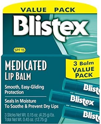 Blistex Medicated Lip Balm SPF 15, 0.15 Ounce (Pack of 3) | Amazon (US)