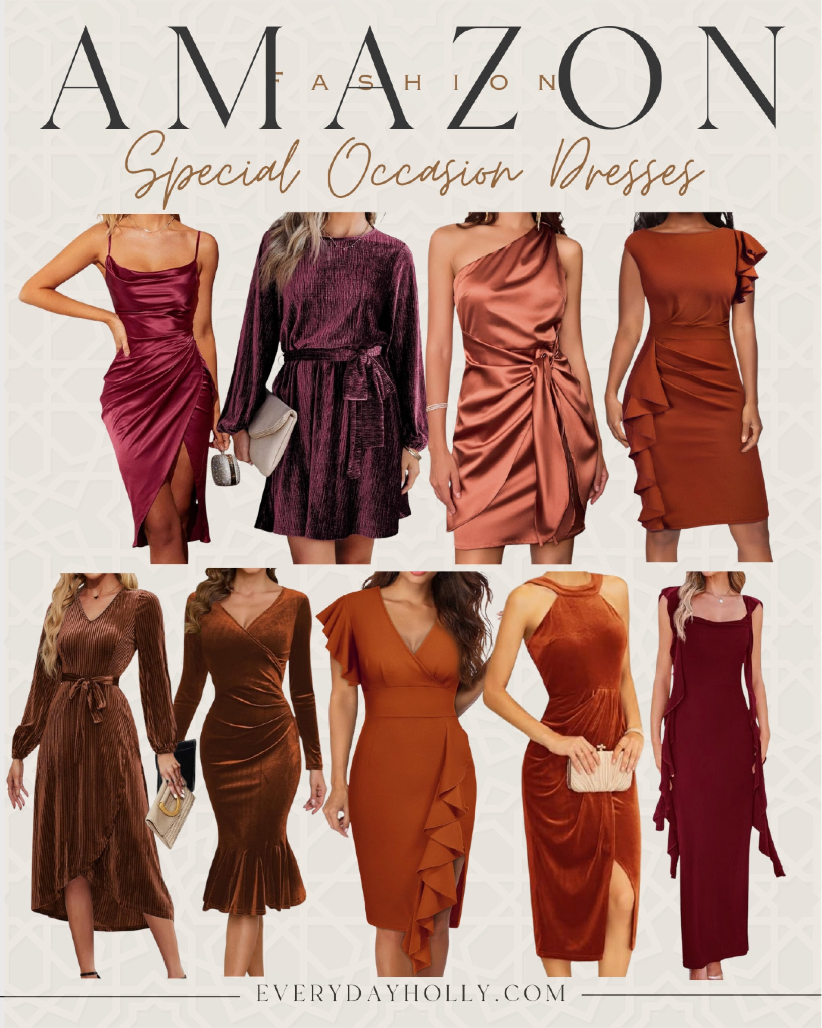 Special Occasion Dresses

Wedding guest  wedding guest dress  holiday party  holiday party dress  Amazon fashion  satin dress  red dress  velvet dress  fall style  winter style  EverydayHolly

#LTKwedding #LTKstyletip #LTKover40