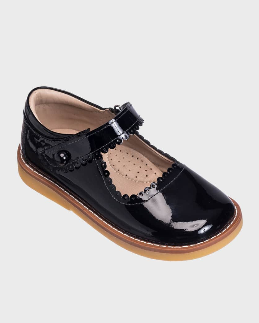 Girl's Scalloped Leather Mary Jane, Toddler/Kids | Neiman Marcus