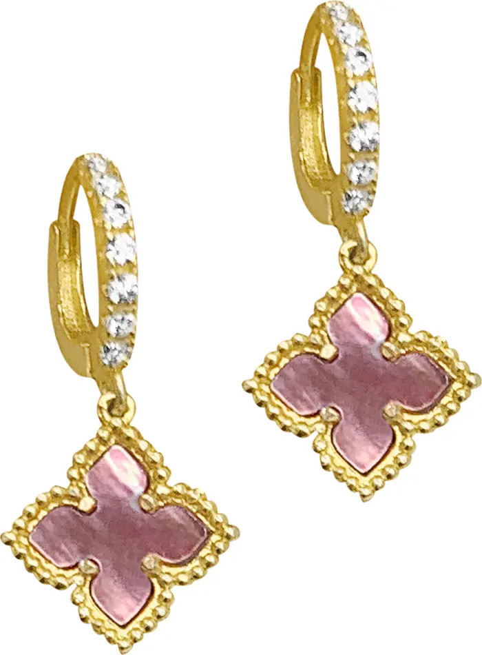 Floral Dangle Mother of Pearl Hoop Earrings | Nordstrom Rack