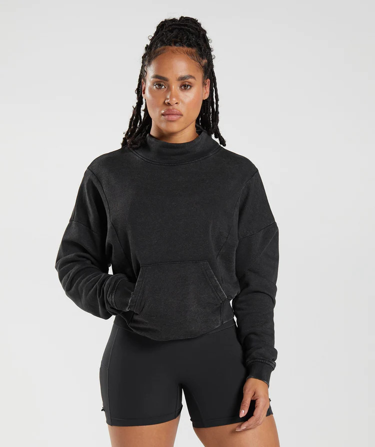 Gymshark Legacy Washed Sweatshirt - Black | Gymshark US