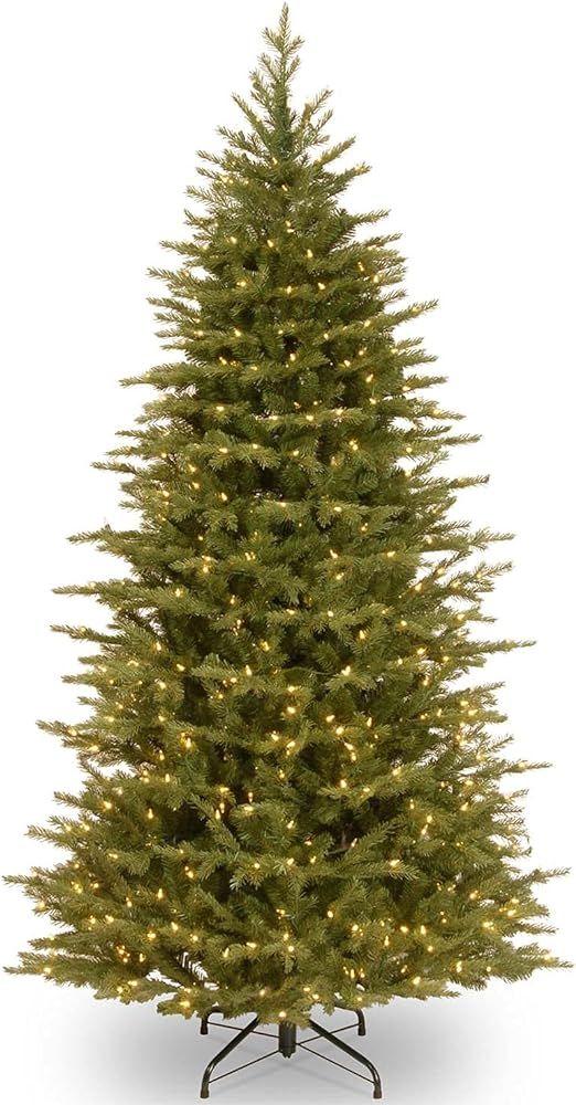 National Tree Company Pre-Lit 'Feel Real' Artificial Slim Christmas Tree, Green, Nordic Spruce, D... | Amazon (US)