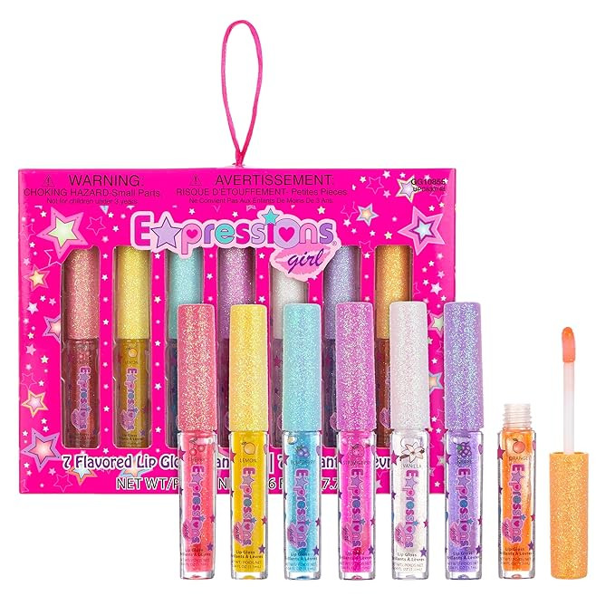 7pc Fruity Flavored Lip Gloss Set - Lip Gloss in Assorted Fruity Flavors, Non Toxic Makeup for Ki... | Amazon (US)