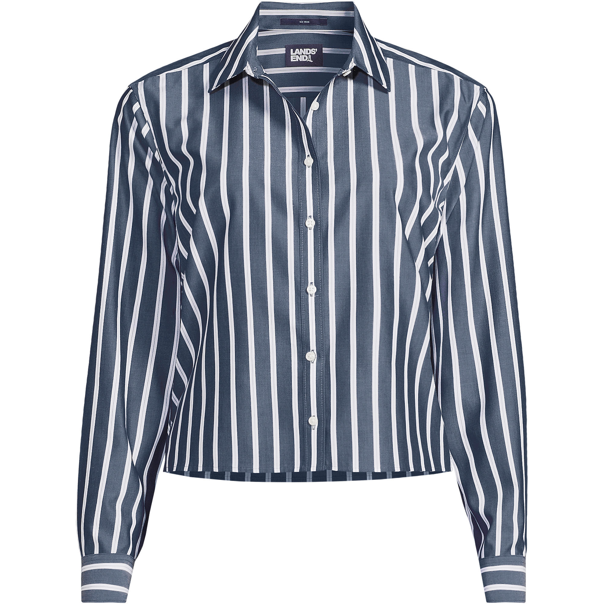 Women's No Iron Boxy Cropped Shirt | Lands' End (US)