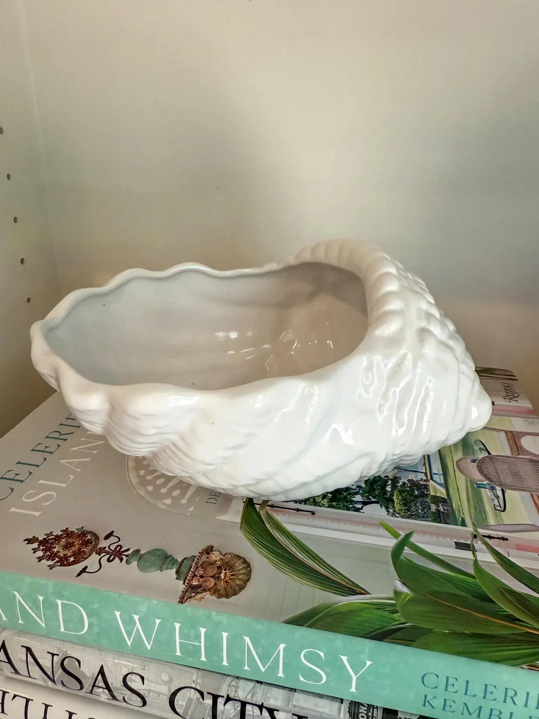 Vintage Coastal Chic White Ceramic Seashell Planter Bowl | Etsy (US)