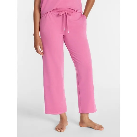 Joyspun Women's French Terry Knit Sleep Capri Pants, 25” Inseam, Sizes XS-3X | Walmart (US)