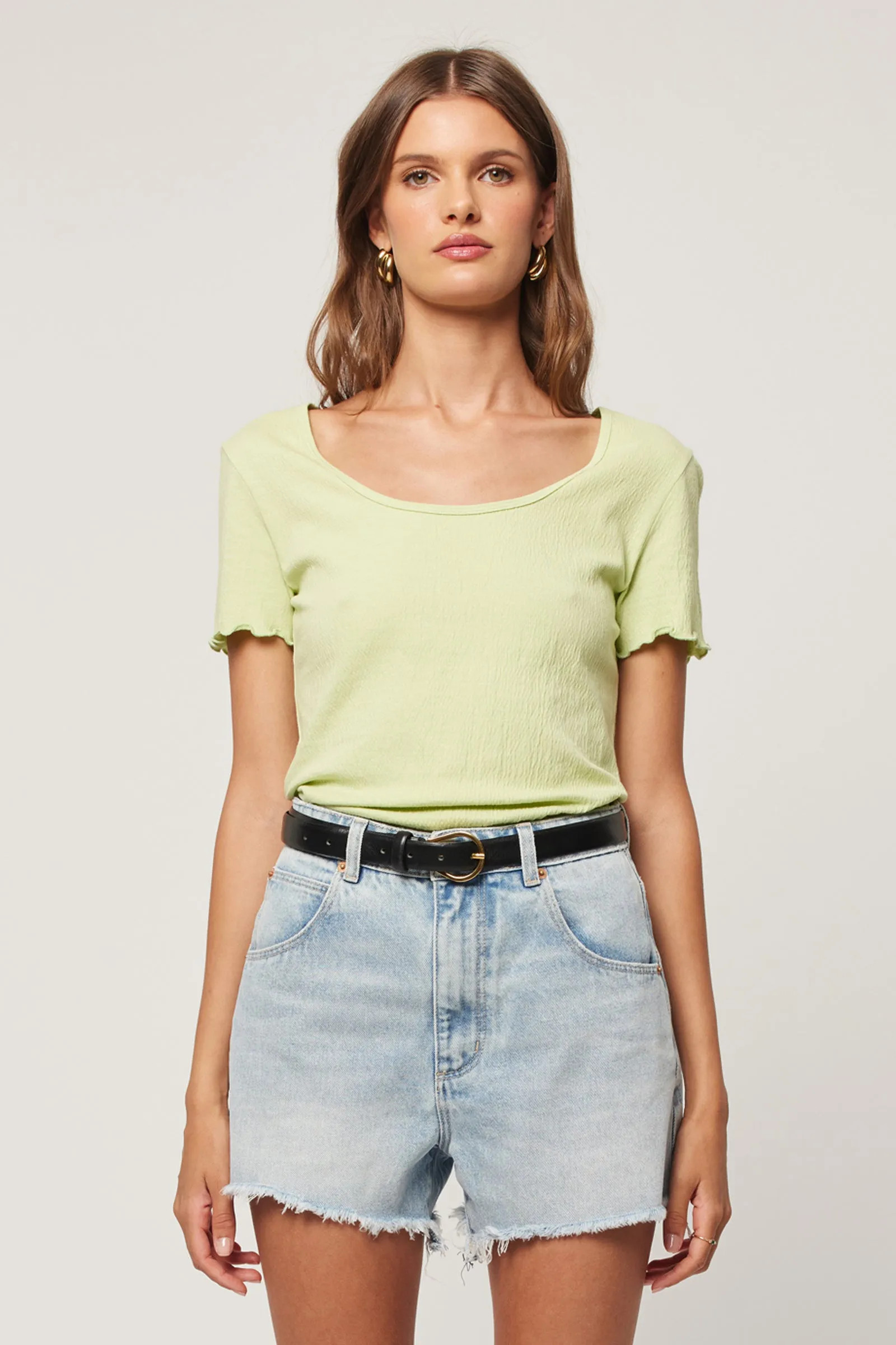 Crinkle Tee - Pistachio | Rolla's Jeans APAC