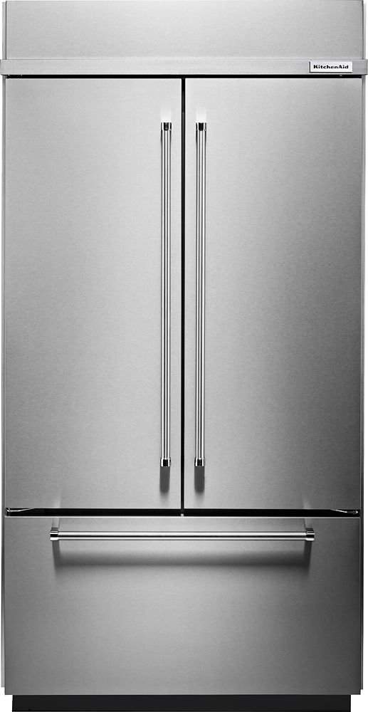 KitchenAid 24.2 Cu. Ft. French Door Built-In Refrigerator Stainless steel KBFN502ESS - Best Buy | Best Buy U.S.