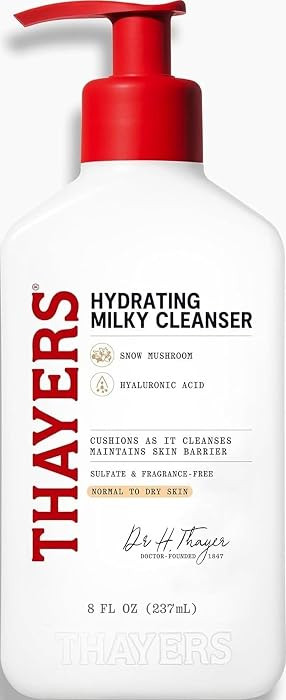 Thayers Milky Hydrating Face Cleanser with Snow Mushroom and Hyaluronic Acid, Dermatologist Recom... | Amazon (US)