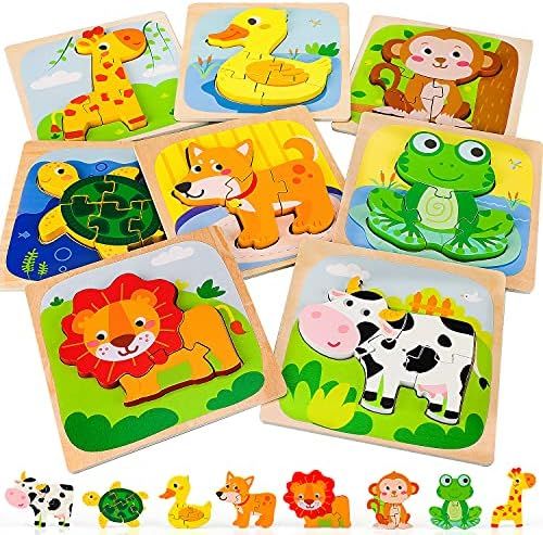 TOY Life Wooden Puzzles for Toddlers 1-3, Puzzle for Kid, Baby Puzzle, Montessori Toys for 1 2 3+... | Amazon (US)