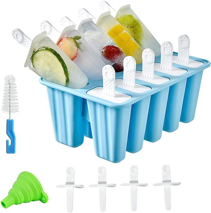 Helistar Popsicle Molds 10 Pieces DIY Reusable Silicone Ice Pop Molds Easy Release Ice Pop Maker ... | Amazon (US)