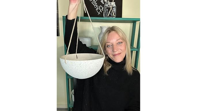 LA JOLIE MUSE 10 Inch Hanging Planters for Indoor Plants, Outdoor Garden Planter Pots, Storm Gray... | Amazon (US)